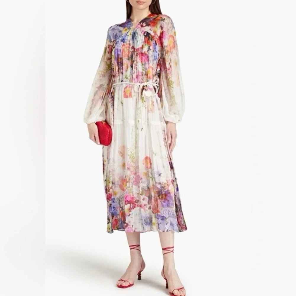 Zimmermann Prima Gathered Midi Dress Floral | Size 1 | Worn Twice - Picture 2 of 8